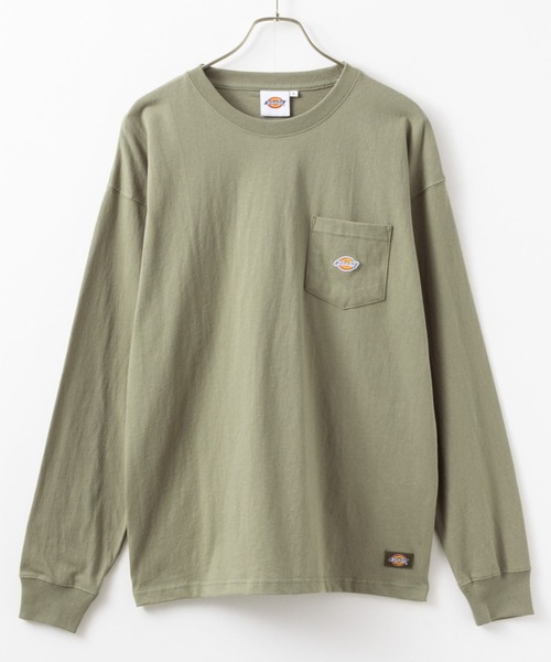 Dickies(ディッキーズ)の「Dickies 別注 胸ポケット ワンポイントロゴ ロングスリーブTEE(Tシャツ/カットソー・メンズ・ブラック/ホワイト/カーキ/杢グレー・XXL/M/L/S/XL)」の14枚目の写真
