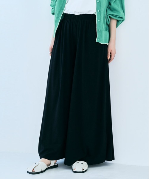kirakiraShop(キラキラショップ)の「スカートのような ワイド フレア ロング パンツ(その他パンツ・レディース・ブルーグリーン/ライトパープル/チャコール/カーキ/ブラック/ネイビー/ブラウン・FREE)」の2枚目の写真