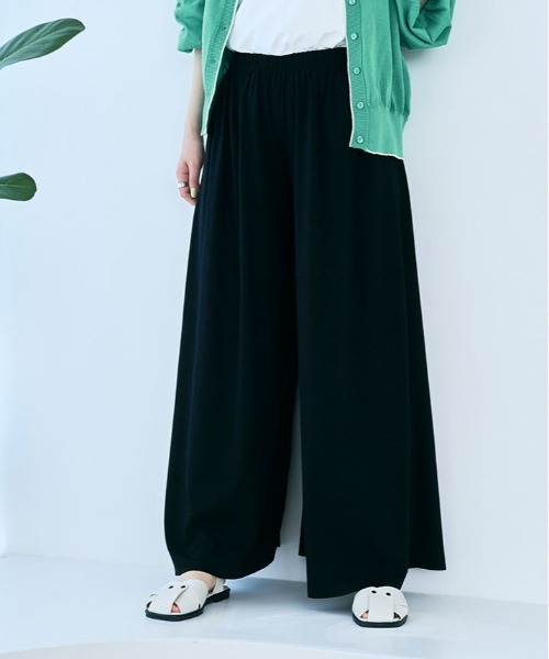 kirakiraShop(キラキラショップ)の「スカートのような ワイド フレア ロング パンツ(その他パンツ・レディース・ブルーグリーン/ライトパープル/チャコール/カーキ/ブラック/ネイビー/ブラウン・FREE)」の8枚目の写真