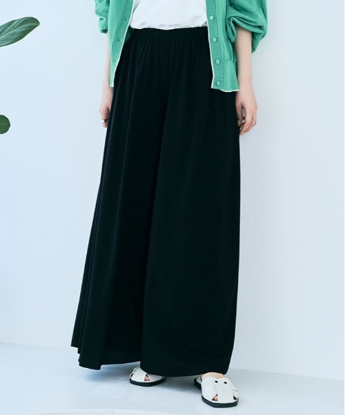 kirakiraShop(キラキラショップ)の「スカートのような ワイド フレア ロング パンツ(その他パンツ・レディース・ブルーグリーン/ライトパープル/チャコール/カーキ/ブラック/ネイビー/ブラウン・FREE)」の9枚目の写真