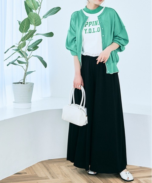 kirakiraShop(キラキラショップ)の「スカートのような ワイド フレア ロング パンツ(その他パンツ・レディース・ブルーグリーン/ライトパープル/チャコール/カーキ/ブラック/ネイビー/ブラウン・FREE)」の14枚目の写真