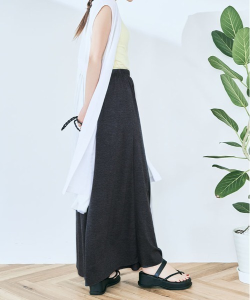 kirakiraShop(キラキラショップ)の「スカートのような ワイド フレア ロング パンツ(その他パンツ・レディース・ブルーグリーン/ライトパープル/チャコール/カーキ/ブラック/ネイビー/ブラウン・FREE)」の18枚目の写真