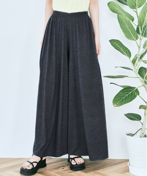 kirakiraShop(キラキラショップ)の「スカートのような ワイド フレア ロング パンツ(その他パンツ・レディース・ブルーグリーン/ライトパープル/チャコール/カーキ/ブラック/ネイビー/ブラウン・FREE)」の22枚目の写真