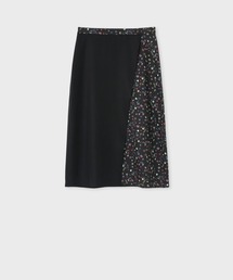 ポールスミス　花柄　スカート　和柄　　PAUL SMITH　ワールド ポールスミス ブラック 総柄 ひざ丈 フレア スカート 40 Mサイズ