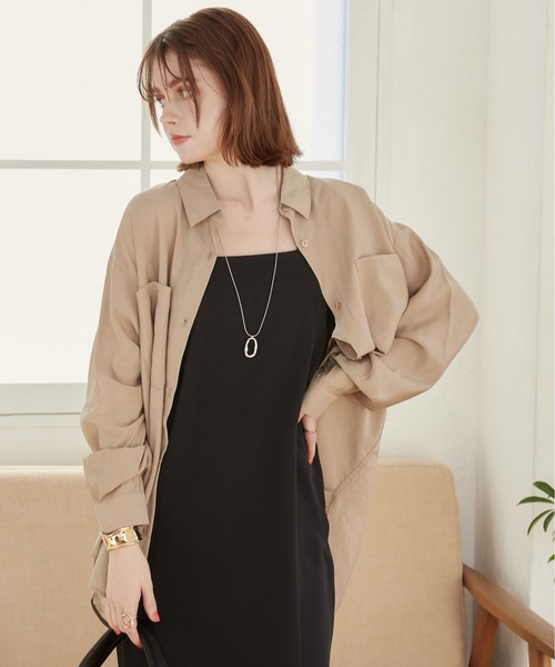 ANGIE（アンジー）の「オーバーサイズ シアーシャツ（シャツ/ブラウス