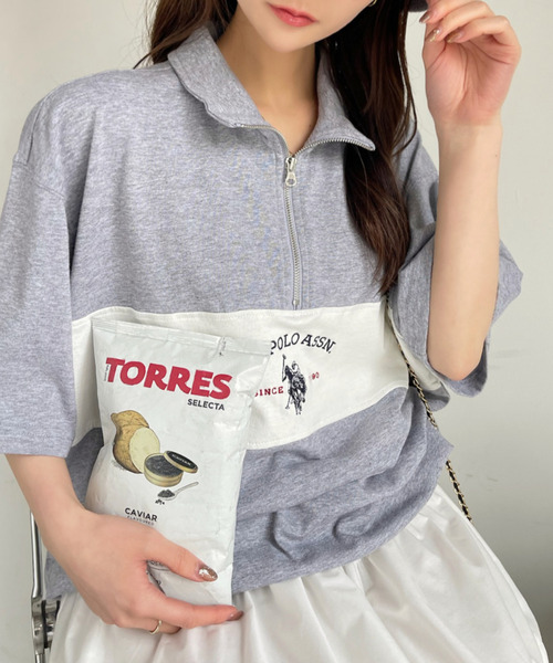 U.S. POLO ASSN.(ユーエスポロアッスン)の「U.S. POLO ASSN. レトロポロハーフジップ(Tシャツ/カットソー・レディース・ブラック/ネイビー/グレー/オフホワイト・L/M)」の17枚目の写真
