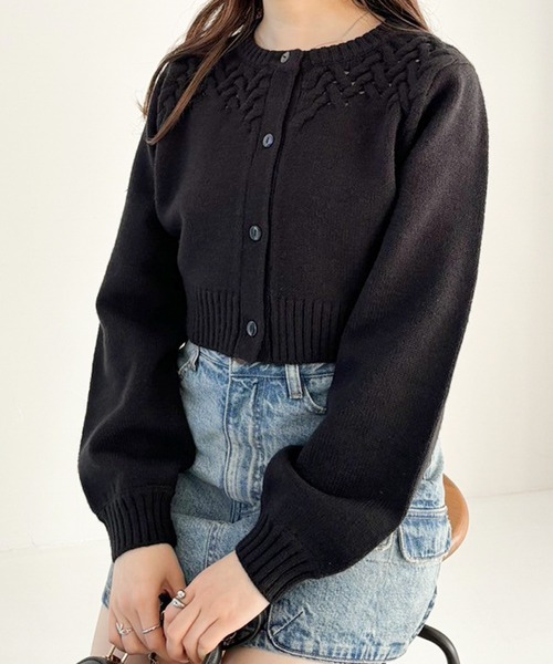 Heather（ヘザー）の「ホールデザインニットカーディガン 105025