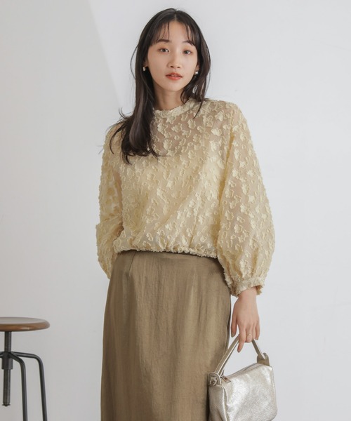 NANO universe(ナノユニバース)の「シアージャガードボリュームスリーブブラウス(シャツ/ブラウス・レディース・ブラック/イエロー・FREE)」の6枚目の写真