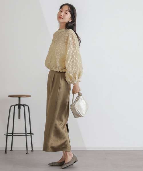 NANO universe(ナノユニバース)の「シアージャガードボリュームスリーブブラウス(シャツ/ブラウス・レディース・ブラック/イエロー・FREE)」の12枚目の写真