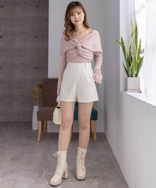 clear（クリア）の「タイトショートパンツ≪2024SS≫（その他パンツ・レディース・ブラック/アイボリー・S/M）」の12枚目の写真