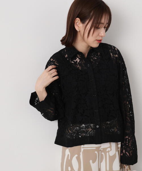 N.（N. Natural Beauty Basic）（エヌエヌナチュラルビューティーベーシック）の「◆ケミカルレースシャツ（シャツ/ブラウス・レディース・オフホワイト/ブラック・MEDIUM）」の11枚目の写真