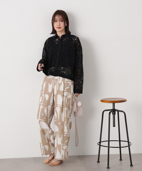 N.（N. Natural Beauty Basic）（エヌエヌナチュラルビューティーベーシック）の「◆ケミカルレースシャツ（シャツ/ブラウス・レディース・オフホワイト/ブラック・MEDIUM）」の12枚目の写真