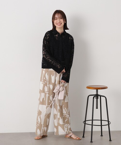 N.（N. Natural Beauty Basic）（エヌエヌナチュラルビューティーベーシック）の「◆ケミカルレースシャツ（シャツ/ブラウス・レディース・オフホワイト/ブラック・MEDIUM）」の13枚目の写真