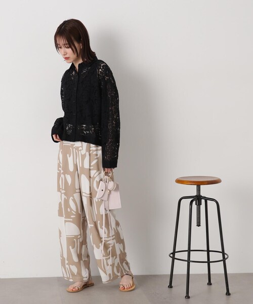 N.（N. Natural Beauty Basic）（エヌエヌナチュラルビューティーベーシック）の「◆ケミカルレースシャツ（シャツ/ブラウス・レディース・オフホワイト/ブラック・MEDIUM）」の14枚目の写真