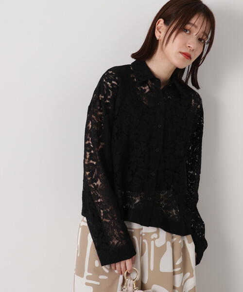 N.（N. Natural Beauty Basic）（エヌエヌナチュラルビューティーベーシック）の「◆ケミカルレースシャツ（シャツ/ブラウス・レディース・オフホワイト/ブラック・MEDIUM）」の15枚目の写真