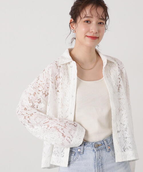 N.（N. Natural Beauty Basic）（エヌエヌナチュラルビューティーベーシック）の「◆ケミカルレースシャツ（シャツ/ブラウス・レディース・オフホワイト/ブラック・MEDIUM）」の19枚目の写真