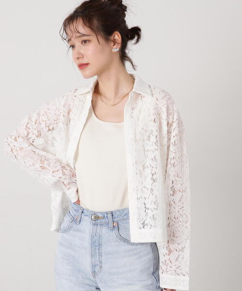N.（N. Natural Beauty Basic）（エヌエヌナチュラルビューティーベーシック）の「◆ケミカルレースシャツ（シャツ/ブラウス・レディース・オフホワイト/ブラック・MEDIUM）」の20枚目の写真