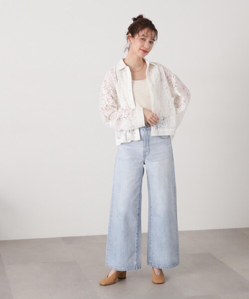 N.（N. Natural Beauty Basic）（エヌエヌナチュラルビューティーベーシック）の「◆ケミカルレースシャツ（シャツ/ブラウス・レディース・オフホワイト/ブラック・MEDIUM）」の21枚目の写真