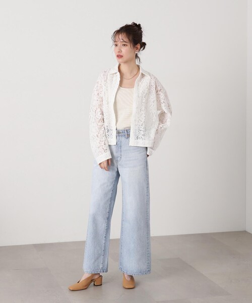 N.（N. Natural Beauty Basic）（エヌエヌナチュラルビューティーベーシック）の「◆ケミカルレースシャツ（シャツ/ブラウス・レディース・オフホワイト/ブラック・MEDIUM）」の22枚目の写真