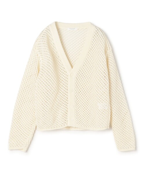 【24SS】 MACPHEE マカフィー メッシュコットン Vネックカーディガン MACPHEE（マカフィー）の「メッシュコットン Vネック