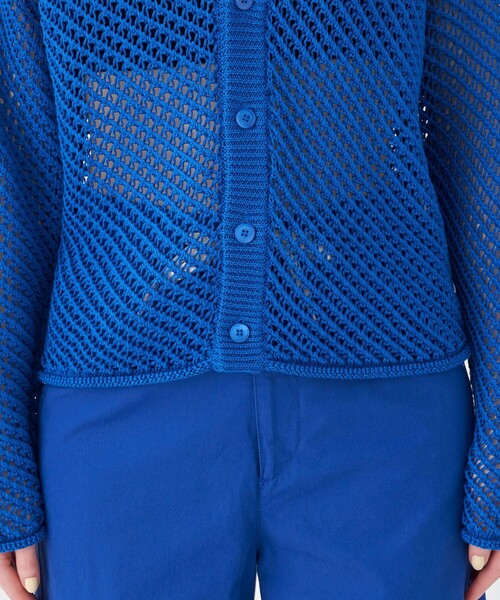 MACPHEE（マカフィー）の「メッシュコットン Vネックカーディガン