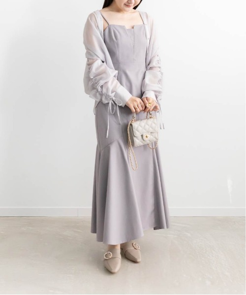 RANDA（ランダ）の「ハイウエストマーメイドキャミワンピース（ワンピース・レディース・ベージュ/グレー/ブラック・1/0）」の19枚目の写真