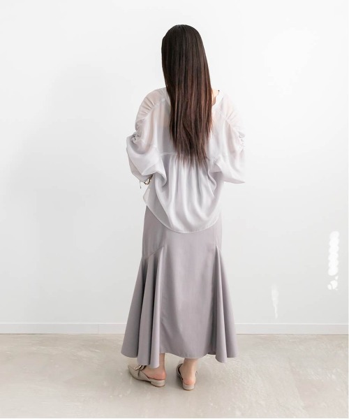 RANDA（ランダ）の「ハイウエストマーメイドキャミワンピース（ワンピース・レディース・ベージュ/グレー/ブラック・1/0）」の20枚目の写真