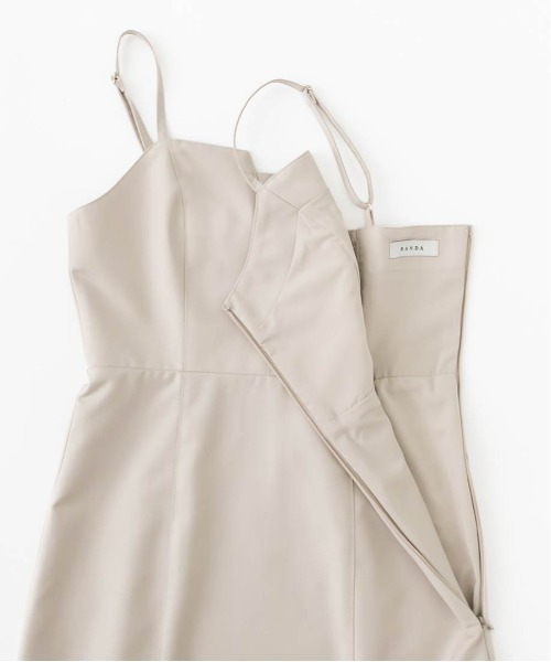RANDA（ランダ）の「ハイウエストマーメイドキャミワンピース（ワンピース・レディース・ベージュ/グレー/ブラック・1/0）」の14枚目の写真