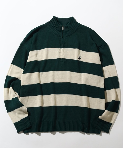 BEVERLY HILLS POLO CLUB(ビバリーヒルズポロクラブ)の「【BEVERLY HILLS POLO CLUB/ビバリーヒルズポロクラブ】ワンポイントポニー刺繍 ハーフジップポリニットプルオーバー(ニット/セーター・メンズ・ネイビー/ブラック/グリーン系/アイボリー/ネイビー系・L/M/LL)」の3枚目の写真
