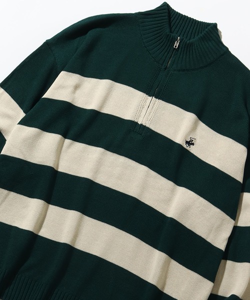 BEVERLY HILLS POLO CLUB(ビバリーヒルズポロクラブ)の「【BEVERLY HILLS POLO CLUB/ビバリーヒルズポロクラブ】ワンポイントポニー刺繍 ハーフジップポリニットプルオーバー(ニット/セーター・メンズ・ネイビー/ブラック/グリーン系/アイボリー/ネイビー系・L/M/LL)」の10枚目の写真