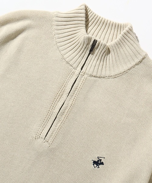 BEVERLY HILLS POLO CLUB(ビバリーヒルズポロクラブ)の「【BEVERLY HILLS POLO CLUB/ビバリーヒルズポロクラブ】ワンポイントポニー刺繍 ハーフジップポリニットプルオーバー(ニット/セーター・メンズ・ネイビー/ブラック/グリーン系/アイボリー/ネイビー系・L/M/LL)」の12枚目の写真