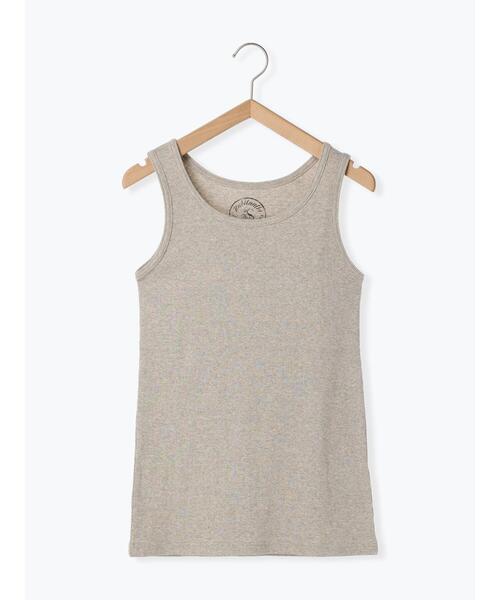 Samansa Mos2（サマンサ モスモス）の「テレコノースリーブカットソー（Tシャツ/カットソー・レディース・キナリ/チャコールグレー/ベージュ・F）」の3枚目の写真