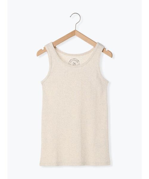 Samansa Mos2（サマンサ モスモス）の「テレコノースリーブカットソー（Tシャツ/カットソー・レディース・キナリ/チャコールグレー/ベージュ・F）」の2枚目の写真