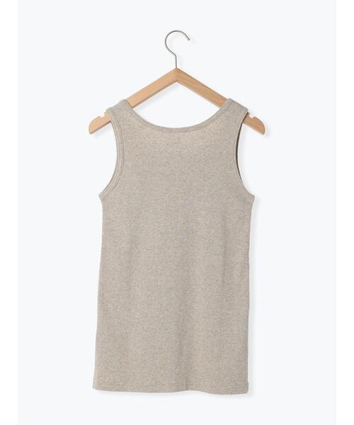 Samansa Mos2（サマンサ モスモス）の「テレコノースリーブカットソー（Tシャツ/カットソー・レディース・キナリ/チャコールグレー/ベージュ・F）」の7枚目の写真