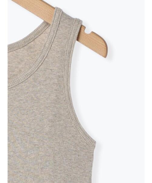 Samansa Mos2（サマンサ モスモス）の「テレコノースリーブカットソー（Tシャツ/カットソー・レディース・キナリ/チャコールグレー/ベージュ・F）」の9枚目の写真