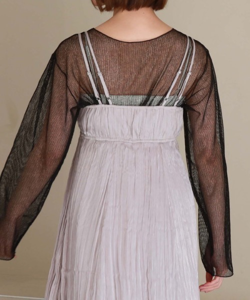 archives（アルシーヴ）の「リンクルシャイニーキャミワンピース（ワンピース・レディース・ブラック/アイボリー/ラベンダー/グレー・MEDIUM）」の16枚目の写真