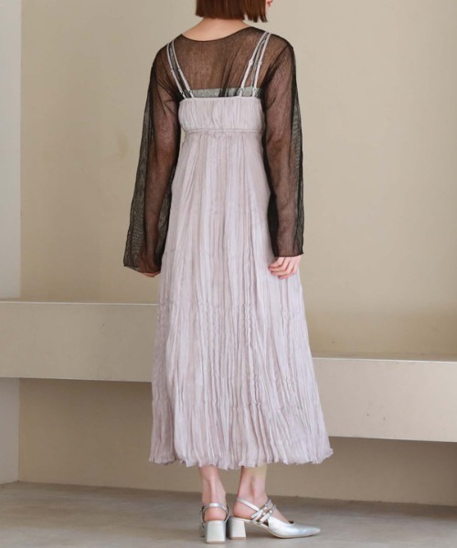 archives（アルシーヴ）の「リンクルシャイニーキャミワンピース（ワンピース・レディース・ブラック/アイボリー/ラベンダー/グレー・MEDIUM）」の14枚目の写真