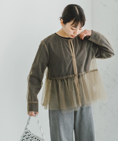 ITEMS URBANRESEARCH（アイテムズ アーバンリサーチ）の「チュールティアードプルオーバー（その他トップス・レディース・ブラック/モカ・FREE）」の11枚目の写真