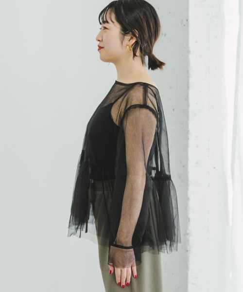 ITEMS URBANRESEARCH（アイテムズ アーバンリサーチ）の「チュールティアードプルオーバー（その他トップス・レディース・ブラック/モカ・FREE）」の14枚目の写真