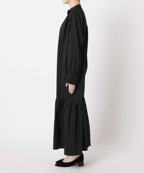 journal standard L'essage（ジャーナルスタンダードレサージュ）の「《追加2》ストライプ/デシンマキシティアードワンピース（ワンピース・レディース・ブラック系その他/ネイビー/イエロー・FREE）」の17枚目の写真