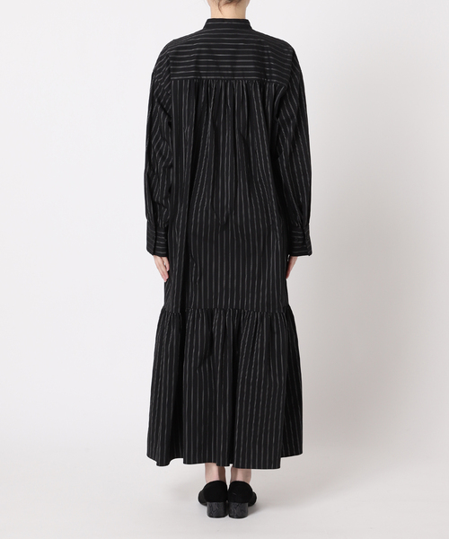 journal standard L'essage（ジャーナルスタンダードレサージュ）の「《追加2》ストライプ/デシンマキシティアードワンピース（ワンピース・レディース・ブラック系その他/ネイビー/イエロー・FREE）」の18枚目の写真