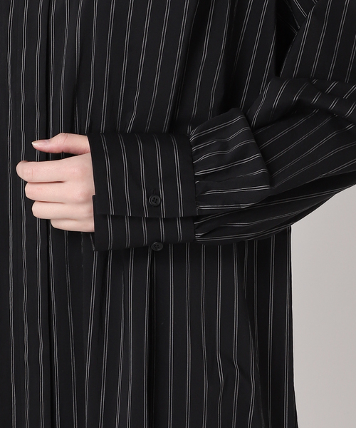 journal standard L'essage（ジャーナルスタンダードレサージュ）の「《追加2》ストライプ/デシンマキシティアードワンピース（ワンピース・レディース・ブラック系その他/ネイビー/イエロー・FREE）」の22枚目の写真