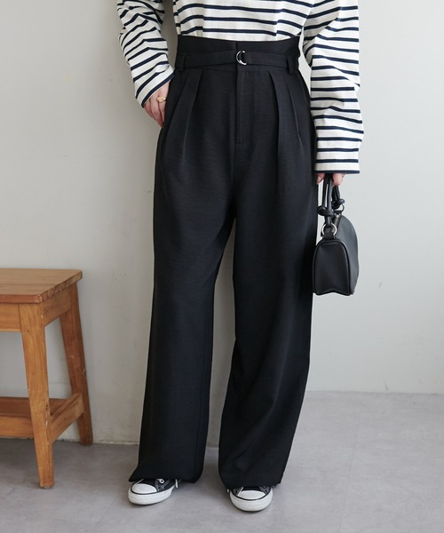 DISCOAT（ディスコート）の「テックリネンハイウエストベルト付ワイド