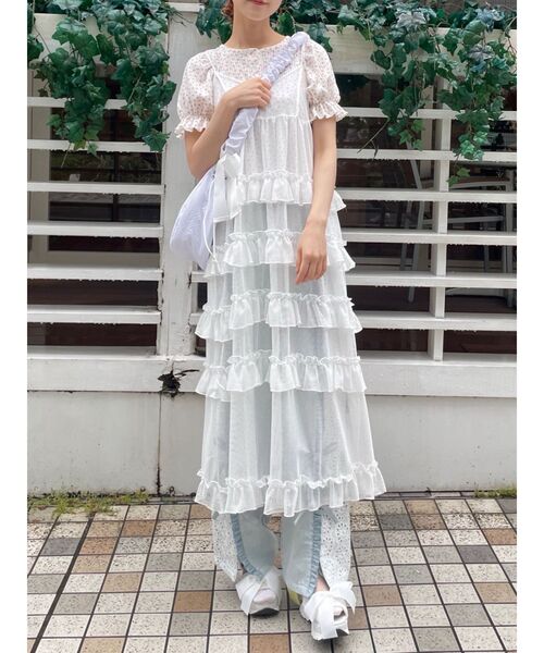 merry jenny（メリージェニー）の「メッシュフリルキャミワンピース