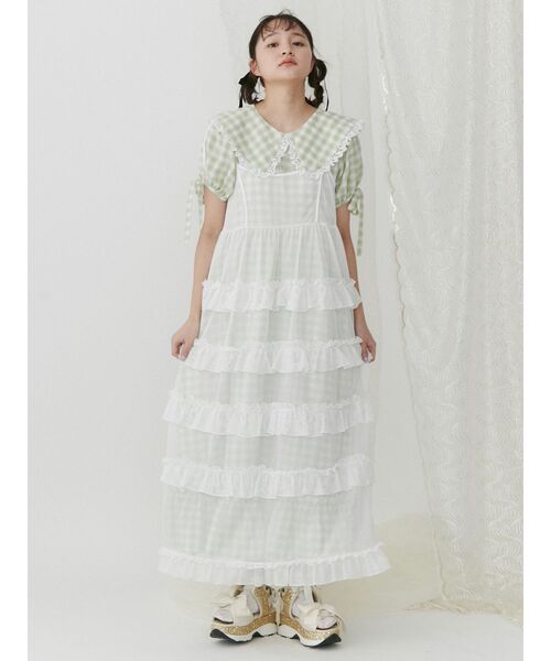 merry jenny（メリージェニー）の「メッシュフリルキャミワンピース