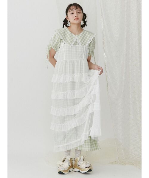 merry jenny（メリージェニー）の「メッシュフリルキャミワンピース