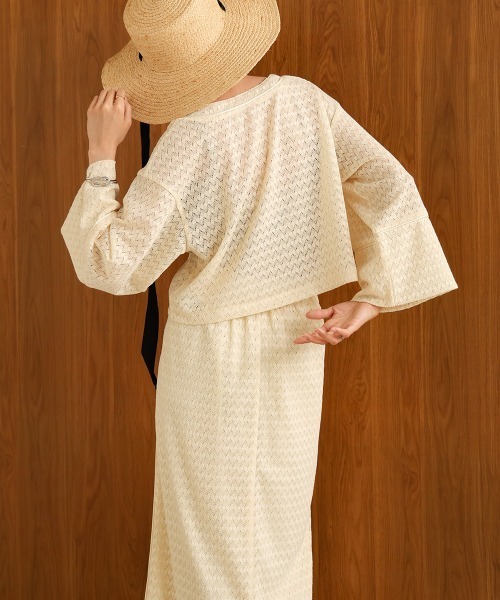 Bab（バブ）の「【セットアップ対応】エンブロイダリーレースカフタンブラウス（シャツ/ブラウス・レディース・ピンク/カーキ/アイボリー・FREE）」の10枚目の写真