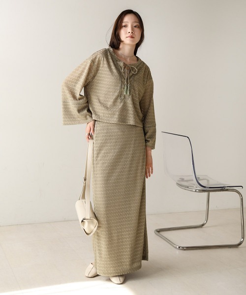 Bab（バブ）の「【セットアップ対応】エンブロイダリーレースカフタンブラウス（シャツ/ブラウス・レディース・ピンク/カーキ/アイボリー・FREE）」の16枚目の写真