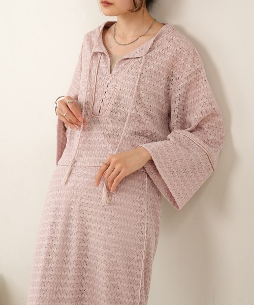 Bab（バブ）の「【セットアップ対応】エンブロイダリーレースカフタンブラウス（シャツ/ブラウス・レディース・ピンク/カーキ/アイボリー・FREE）」の20枚目の写真