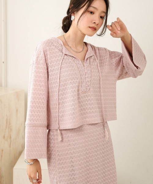 Bab（バブ）の「【セットアップ対応】エンブロイダリーレースカフタンブラウス（シャツ/ブラウス・レディース・ピンク/カーキ/アイボリー・FREE）」の22枚目の写真